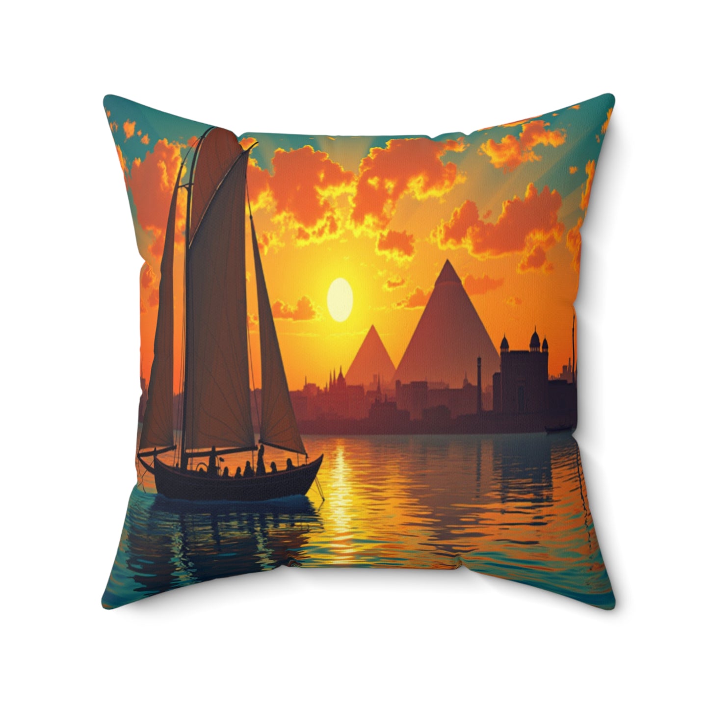 Golden Hour, Square Pillow