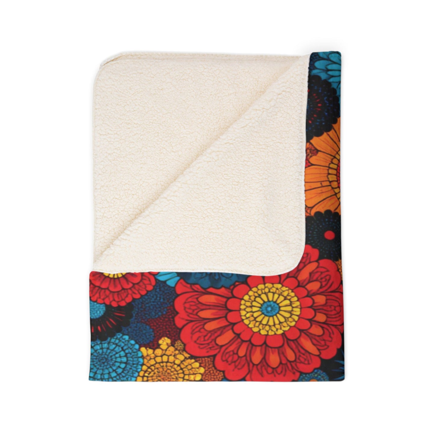 Floral Burst, Fleece Sherpa Blanket